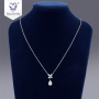 New Fashion Wedding 18K White Gold Plating Teardrop Moissanite Diamonds Pendant Necklace