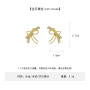 Wholesale Korea Bow Studded Zircon Crystal Gold S925 Silver Needle Fancy Stud Earring Wholesale Korea Bow Studded Zircon Crystal Gold S925 Silver Needle Fancy Stud Earring