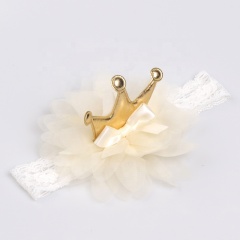 Top sales fabric rose flower rhinestones bows hair bow headband for baby  girls