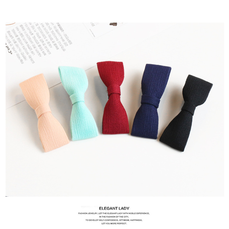 wholesale korean baby kids candy color cute fabric bow hair clips for girls
