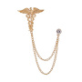 INS amazon korean fashion alloy rhinestone double men brooch chain for mans suit with chain INS amazon korean fashion alloy rhinestone double men brooch chain for mans suit with chain