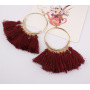 INS Amazon Hot sale Fashion Semicircle Long Tassel Ethnic Style Women Earrings
