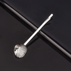 Wholesale custom logo decorative metal conch shell starfish pearl hair snap clip accessories