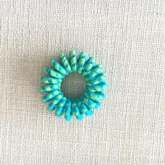 Eco friendly hair scrunchie satin black elastic telephone wire hair tie
