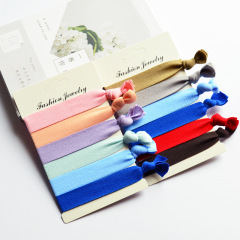 Solid colors Macarons Cotton ponytail holder Scrunchy ladies Hair Bow hair bands