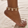 2019 Custom puka sea shell adjustable rope foot jewelry beach anklet for women