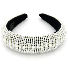 Wholesale vintage women Wedding Party Gift wide baroque pearl hairbands