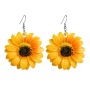 Wholesale Fashion Girls Holiday Jewelry Gold Plated Yellow Resin Sunflower Earrings Wholesale Fashion Girls Holiday Jewelry Gold Plated Yellow Resin Sunflower Earrings