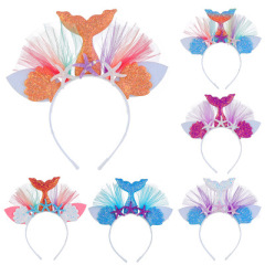 Mermaid hair Accessories Mermaid Headband Flowers Sequin Hairband Mermaid hair Accessories Mermaid Headband Flowers Sequin Hairband