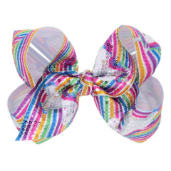 2020 Shining laser sequin unicorn  bows knot hair clips for girls hair accessories
