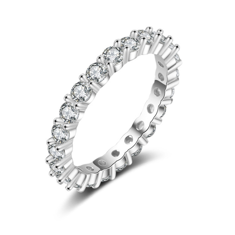 Silver Clear Cubic Zirconia Ring Pave CZ Cubic Zirconia Engagement Ring Silver Clear Cubic Zirconia Ring Pave CZ Cubic Zirconia Engagement Ring