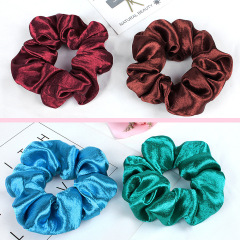 Amazon Hot Style custom girls women hair accessories elastics soft satin hair scrunchies