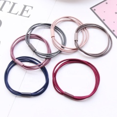 Children's base double beads wholesale elasic hair tie bulk hair accessories easy black elastic hair ties