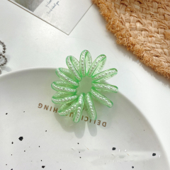 Korean new style candy color pearl line telephone cord hair tie for girls