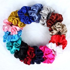 Amazon Hot Style custom girls women hair accessories elastics soft satin hair scrunchies
