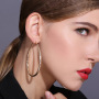 Wholesale fashion women texture big long drip plating 18k gold drop earring Wholesale fashion women texture big long drip plating 18k gold drop earring