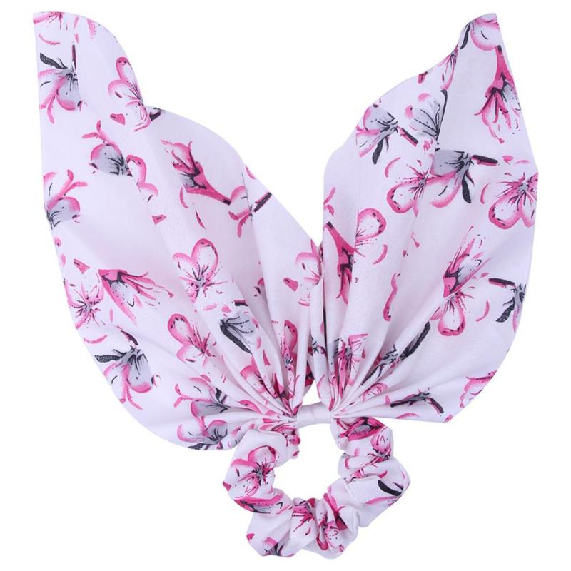 Printed Fabric Elastic Hair Bands Bowknot Hair Ties Ponytail Holder Scrunchies For Women