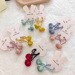 Korean new simple Mickeys rabbit love five-pointed star small rubber band plush solid color kids hair tie