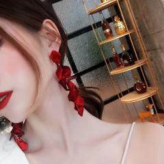 2020 custom fashion fancy girls women red jewelry long tassel for women