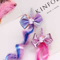 Girls barrette pour cheveux epais glitter unicorn baby bow hair clip