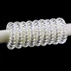 clear transparent white woman lady girls elastic ponytail accessory hair band wire