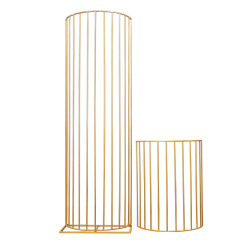 2019 many designs white gold tall flower stand backdrop metal stage decoration wedding