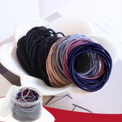 Wholesale ins hot 2mm custom elastic hair tie black elastic hair bands with packing Wholesale ins hot 2mm custom elastic hair tie black elastic hair bands with packing