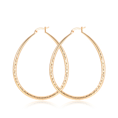 Wholesale fashion women texture big long drip plating 18k gold drop earring