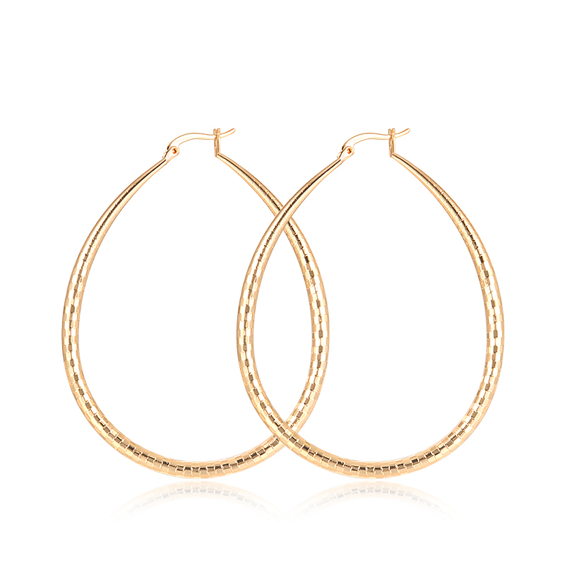 Wholesale fashion women texture big long drip plating 18k gold drop earring Wholesale fashion women texture big long drip plating 18k gold drop earring