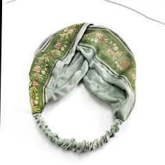 New multicolor retro embroidery beauty hairdresser accessories elastic hair band