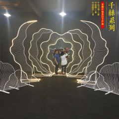 many designs custom metal led light party birthday hall stage wedding props background