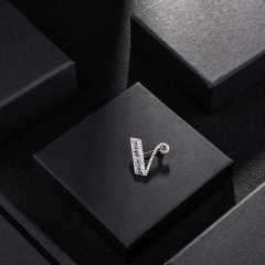 INS amazon korean fashion rhinestone alphabet letter brooch for women lady men alphabet letter