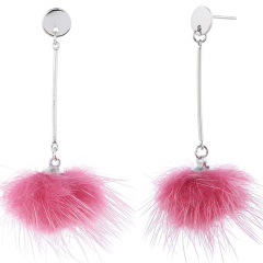 Women Korean Winter Pom pom Ball Faux Fur Ball Dangle Drop Earrings For Girls