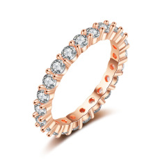 Silver Clear Cubic Zirconia Ring Pave CZ Cubic Zirconia Engagement Ring