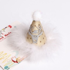 Christmas tiara snowman party hat hairpin red striped baby hair claw clips
