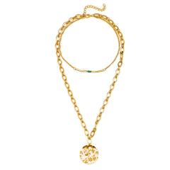 wholesale Amazon ins fashion gold 3 chain pearl multi layer choker necklace for women ladies girls