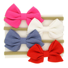 Toddler Girl Nylon Hairbands Elastics Hair Bows Accessories baby headband for Newborn Infant 2020 ebay hot sale