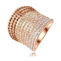 fashion ins amazon jewelry gold ring women Female brass decoration ring zircon