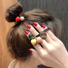 Korean girl cute candy color ins ball elastic hair tie decoration bracelet hair tie for girls