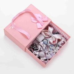 Popular flower hair kids accessories pink box clip set fashion hair clip with box