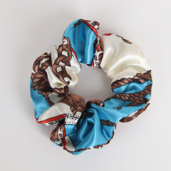 Scrunchy Elastic Ponytail Holder Silk print women Hair Bow hair ties