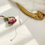 Ins Popular Fashion Fairy Willow Leaf Pendant Pearl Alloy Choker Necklace Ins Popular Fashion Fairy Willow Leaf Pendant Pearl Alloy Choker Necklace