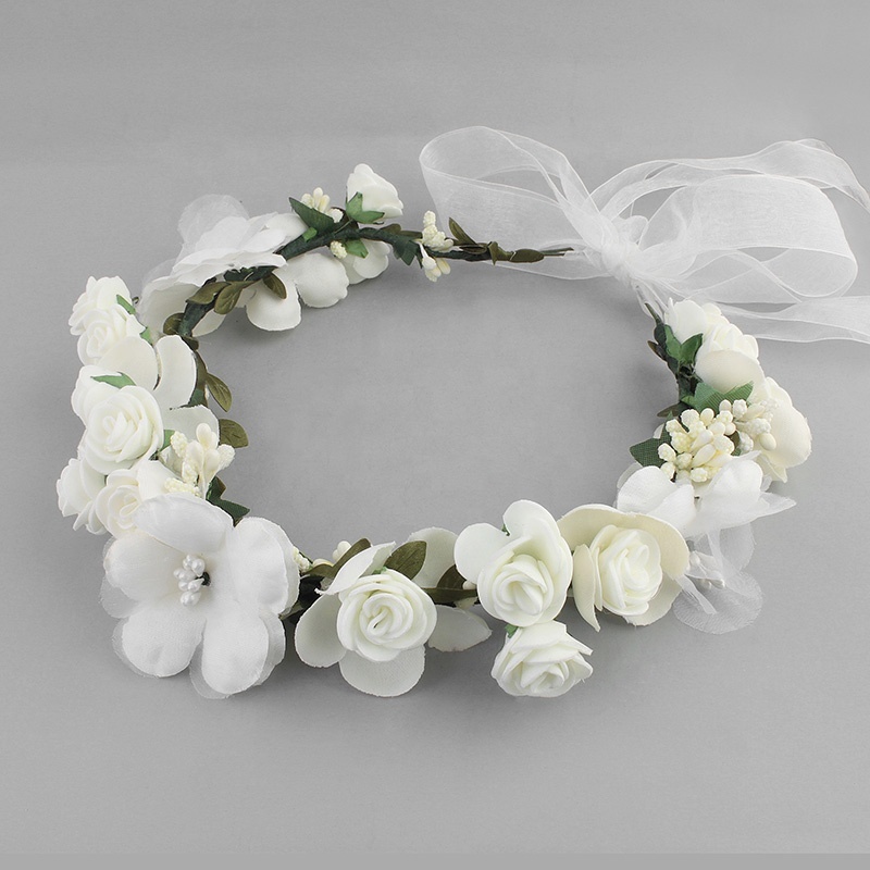 Handmade wedding artificial flower crown garland bridal headband Handmade wedding artificial flower crown garland bridal headband