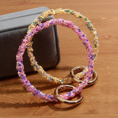 new fashion key ring colorful silicone sport bracelet wristlet bangle keychain for women