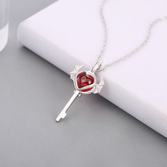 Korean fashion valentine's day christmas gift jewelry silver women 925 necklace lock Korean fashion valentine's day christmas gift jewelry silver women 925 necklace lock