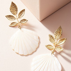 wholesale fashion trendy alloy women eardrop leaf nature shell earrings wholesale fashion trendy alloy women eardrop leaf nature shell earrings