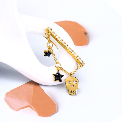 Custom fashion fantasy accessories DIY jewelry silver gold skull earrings