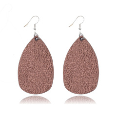8pcs/set Amazon hot sale fashion jewelry girls teardrop-shaped leather earrings for women