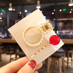 Wholesale fashion custom cute women girls heart circle metal pearl hair clips