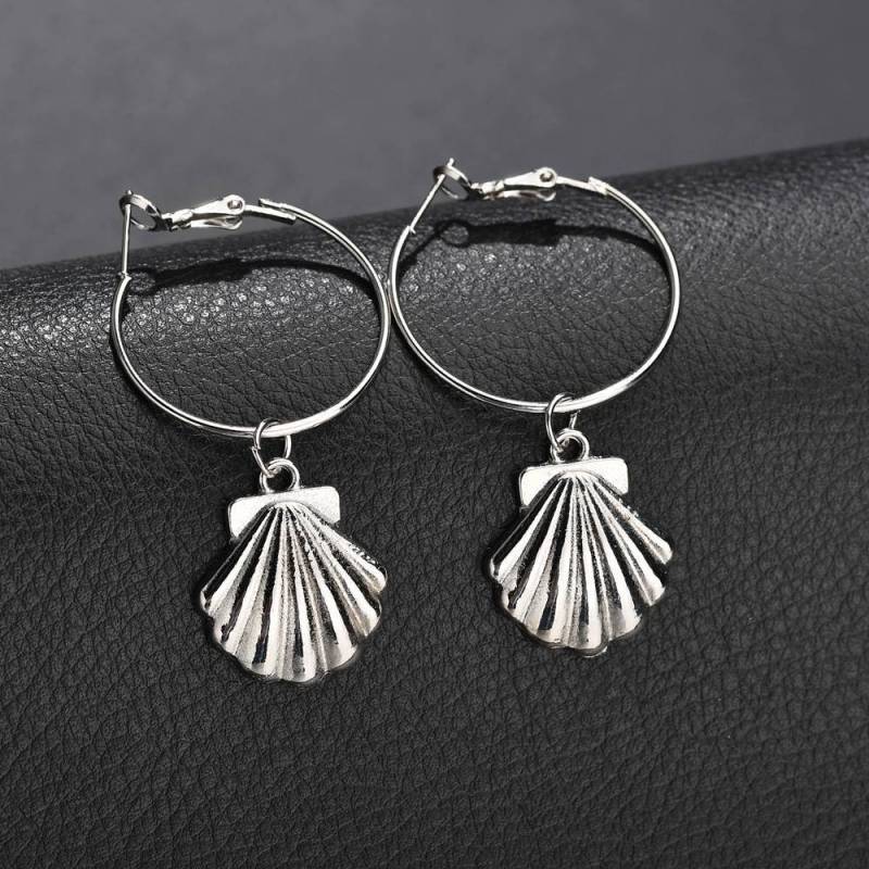 2019 Drop earrings jewelry for women gold hoop big sea shell earrings